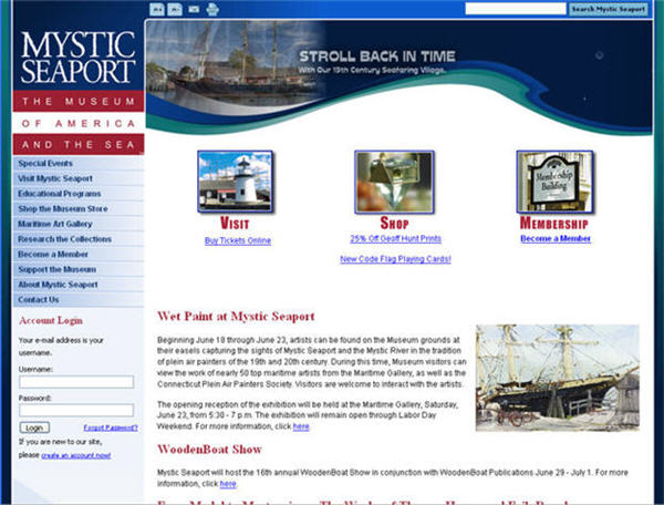 Mystic home page