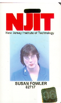 Susan Fowler's NJIT badge photo